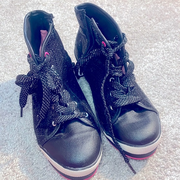 - Circo sparkle sequins wedge shoes in black size 6 - Picture 1 of 12